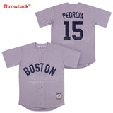 Throwback Jersey Men's Boston Pedroia Jerseys Baseball