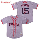 Throwback Jersey Men's Boston Pedroia Jerseys Baseball