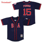 Throwback Jersey Men's Boston Pedroia Jerseys Baseball