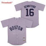 Throwback Jersey Men's Boston Jersey 16 Benintendi Baseball Jersey