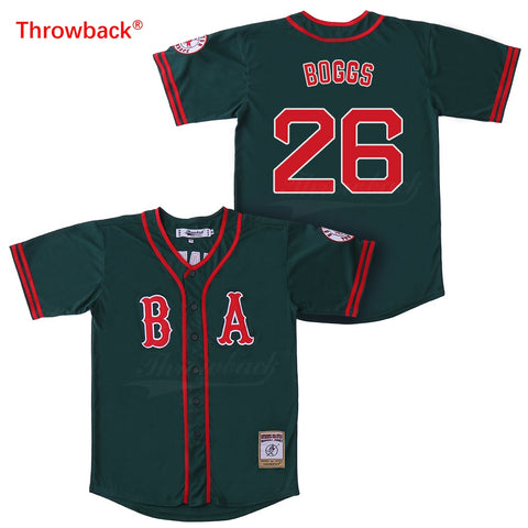 Throwback Baseball Jersey Men's Boston Jerseys 26 Boggs