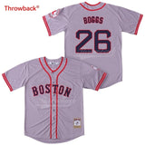 Throwback Baseball Jersey Men's Boston Jerseys 26 Boggs