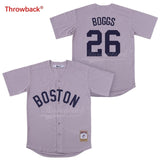 Throwback Baseball Jersey Men's Boston Jerseys 26 Boggs