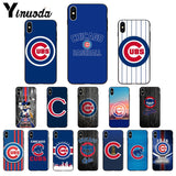 Chicago Cubs Baseball  Soft Silicone Black Phone Case for iPhone