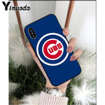 Chicago Cubs Baseball  Soft Silicone Black Phone Case for iPhone