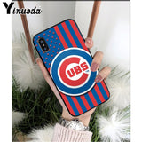 Chicago Cubs Baseball  Soft Silicone Black Phone Case for iPhone