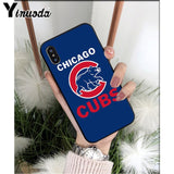 Chicago Cubs Baseball  Soft Silicone Black Phone Case for iPhone