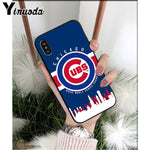 Chicago Cubs Baseball  Soft Silicone Black Phone Case for iPhone