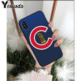 Chicago Cubs Baseball  Soft Silicone Black Phone Case for iPhone