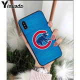 Chicago Cubs Baseball  Soft Silicone Black Phone Case for iPhone