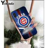 Chicago Cubs Baseball  Soft Silicone Black Phone Case for iPhone