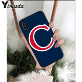 Chicago Cubs Baseball  Soft Silicone Black Phone Case for iPhone