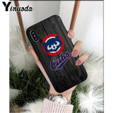 Chicago Cubs Baseball  Soft Silicone Black Phone Case for iPhone